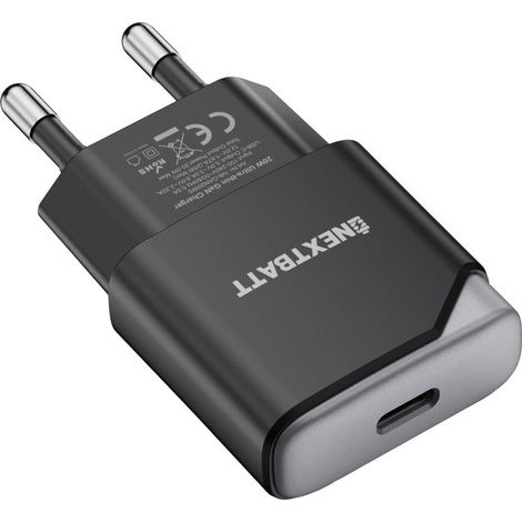 Cargador de pared delgado Nextbatt Gan de 30 W USB-C - Negro/Gris