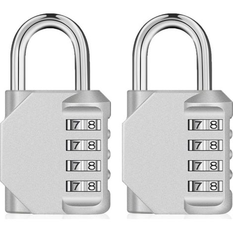 Lot2Cadenas à combinaison à 4 chiffres pour salle de sport,argent école,extérieur et casier des employés (1/5)