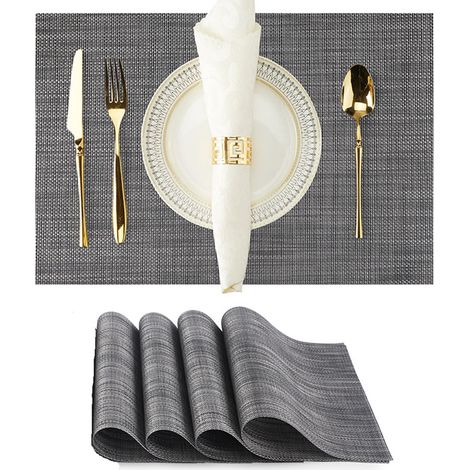 Platzsets 8 er Set, Rutschfest Abwaschbar Tischsets, Abgrifffeste