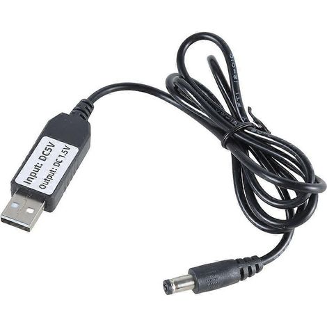 1 m USB-auf-DC-5,5x2,1-mm-Stromkabel, Stecker auf Stecker, 5 V auf 1,5 V Konverterkabel