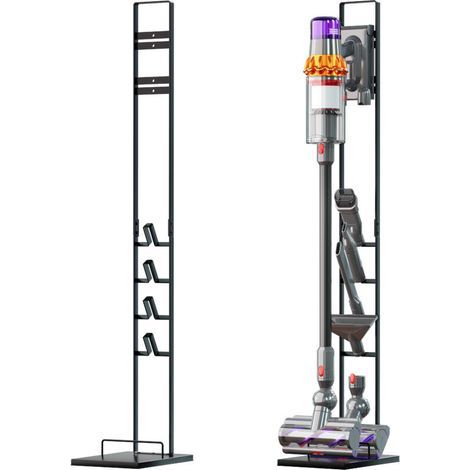 Support aspirateur compatible Dyson DC58, DC59, DC62, DC74, V10, V11 – Aluminium gris foncé – Charge station pour accessoires (1/5)