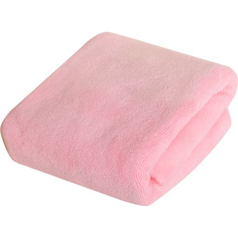 Chiffon de nettoyage en microfibre, non abrasif, réutilisable et lavable, 25x25cm rose clair avec crochet, lot de 2. (1/5)