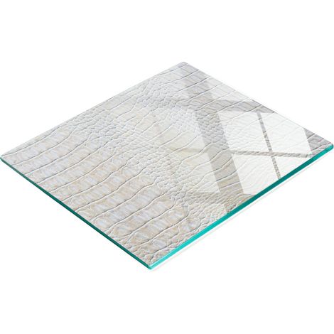 Tagliere da cucina decorativo in vetro effetto pelle di coccodrillo 60x52 cm (1/5)