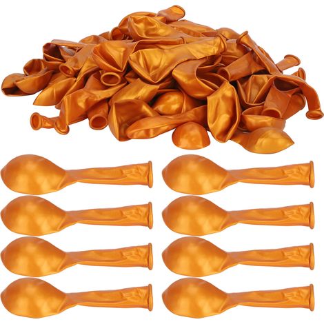 100Pcs 10in Balloon Latex Golden Balloon Shiny Exterior Inflated Holiday DIY Decorations (1/5)