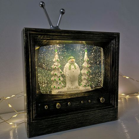 The Snowman Retro TV Music Box Christmas Decoration 8 Songs LED Motion Function (1/5)