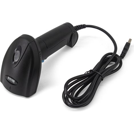 Lecteur de codes-barres 1D portable filaire USB, scan manuel ou continu automatique, compatible papier, fonctionne avec Windows Android Mac pour supermarché, commerce, bibliothèque, logistique, entrep (1/4)