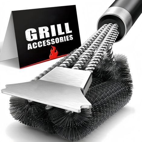 Brosse de sauvetage pour gril, accessoires de gril sans poils et nettoyant pour gril pour gril extérieur, pour les chefs et les hommes qui aiment les grillades et autres outils (1/5)