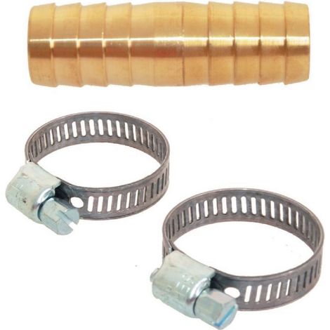 raccord 3 pièces - laiton - diamètre 19 mm - 20 x 27 + 2 colliers - techno 3953252 (1/2)