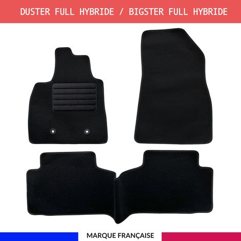 Tapis de sol voiture - Sur mesure pour DACIA DUSTER FULL HYBRIDE / BIGSTER FULL HYBRIDE (dès 06/2024) Antidérapant - 3 pièces