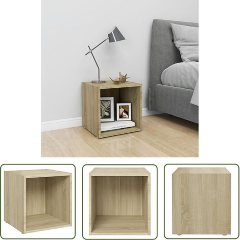 The Living Store TV-Schrank Sonoma-Eiche 37x35x37 cm Holzwerkstoff - TV Schrank - Holzwerkstoff Möbel - Wohnwand Regal - Wohnzimmer Dekoration - Sonoma Eiche (1/5)