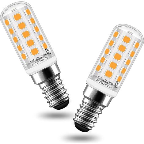E14 Led Lampen,4W LED E14 Ersatz 40W Halogenlampen, 400 Lumen, e14 led Warmweiß 2700K für Salzlampe,Led Kühlschrankbirne,Nähmaschine,Tischlampe,2er Pack (1/5)