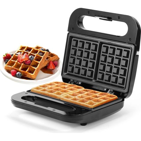 Gaufrier et appareil à sandwichs avec plaques amovibles, grille-pain, voyants LED, chauffage des deux côtés (870 W) - AquaForge (1/5)