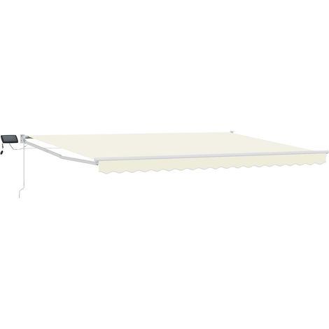 Manuelle Gelenkarmmarkise mit LEDs Creme 5 x 3 m
