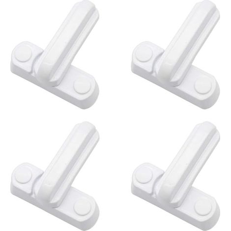 4 piezas de bloqueo de ventana de metal blanco, cerradura de seguridad para puerta, cerradura de seguridad para el hogar, reemplazo para varias puertas y ventanas y seguridad para el hogar UPVC/PVC (1/5)