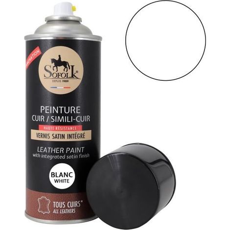 Pittura Pelle (BIANCO) con Vernice Integrata - SOFOLK - Manutenzione per Sedili e Volante di Auto, Divano, Scarpe, ecc. (1/4)