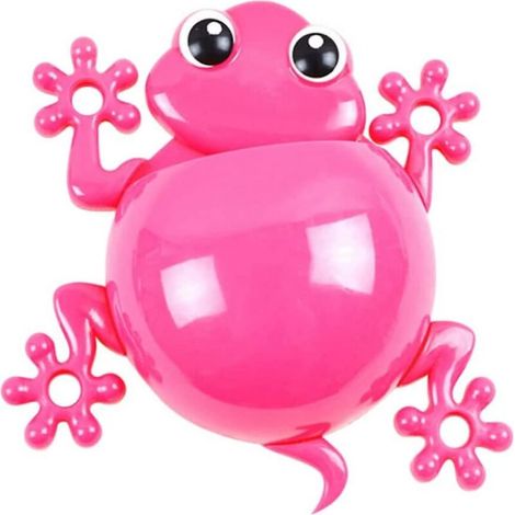 Porte-brosse à dents pour enfants, support mural pour brosse à dents en forme d'animal de dessin animé, porte-dentifrice Gecko, organisateur de salle de bain pour garçons et filles, rose