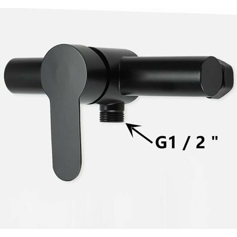 Set vasca e doccia in acciaio inox nero, vasca e doccia per bagno, soffione doccia a parete (1/4)
