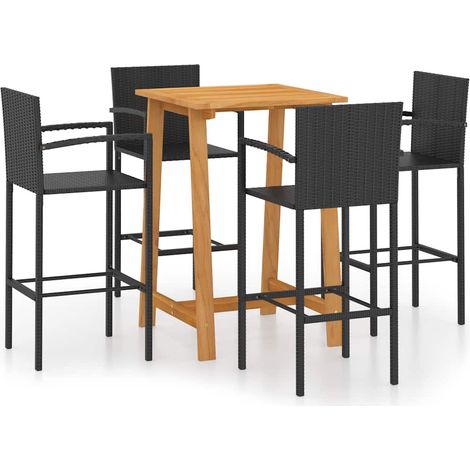 Maison Exclusive - Set Bar da Giardino 5 pz Nero