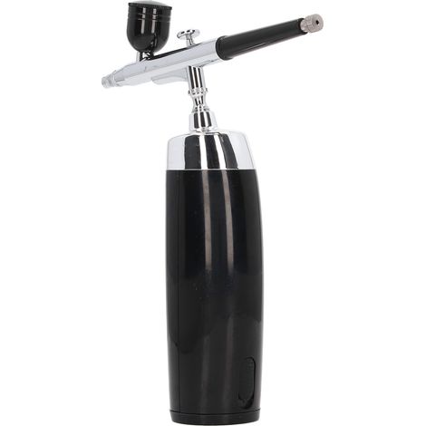 Kabelloses Airbrush-Set, USB-aufladbar, stabil, tragbar, ästhetische Spritzpistole mit Farbbecher und Pipette, Schwarz (1/5)