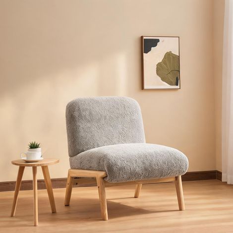Fauteuil coloris gris en chenille 61,5 x 74 x 76 cm (1/5)