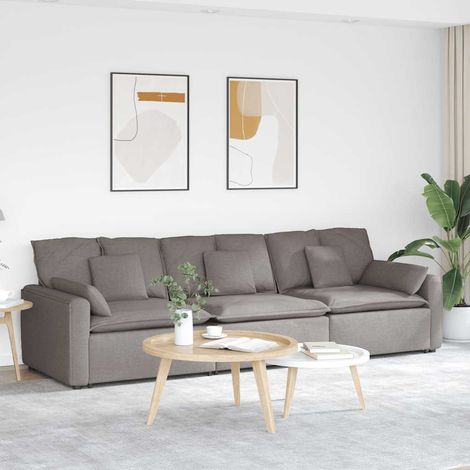 vidaXL Canapé modulable avec coussins taupe (1/5)