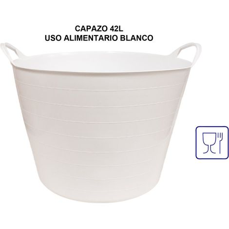PAMEX Capazo agrícola uso alimentario plástico 42 L blanco 52x45x37cm