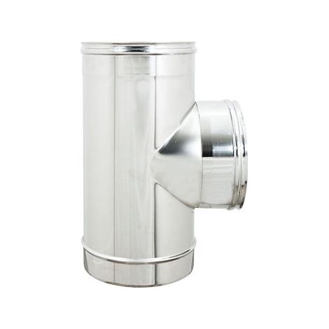 raccord en T en inox F.F.M. Ø20 cm – Acier AISI 304 – Pour conduits de fumée et ventilation