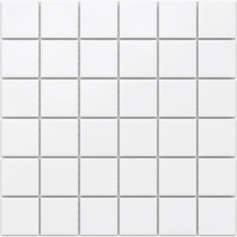 Ilcom mosaico in ceramica su rete per bagno e cucina 30.2cm x 30.2cm - White chaturanga (1/5)
