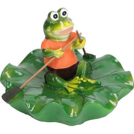 Grenouilles flottantes en résine synthétique, ornement de feuille de lotus pour bassin, fontaine et aménagement paysager (1/5)