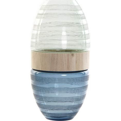 DKD Home Decor Vase Bleu Menthe en Bois et Cristal (1/3)