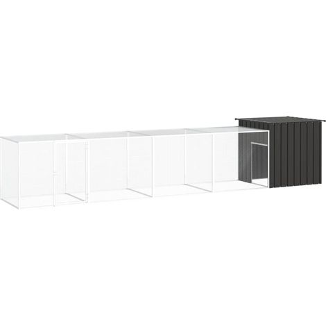 Hühnerkäfig Anthrazit 500x91x100 cm Verzinkter Stahl