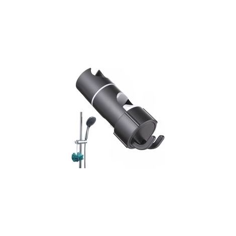 Asta doccia universale per barre da 18-25 mm, supporto per soffione regolabile con 2 ganci, staffa di montaggio in ABS cromato, accessorio bagno facile da installare. - Crezuo