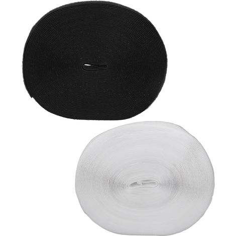 Ruban Velcro Adhésif 25m Noir et Blanc 2,5cm Large pour Couture DIY et Projets (1/5)