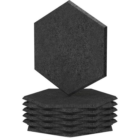 Panneaux insonorisants hexagonaux pour stus, bureaux et maisons, 12 pièces, 30x26x1cm, noir (1/5)