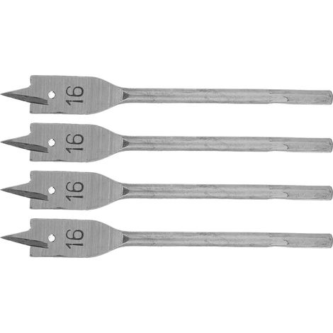 Set mit 4 flachen Bohrern aus hochkohlenstoffhaltigem Stahl zum Bohren, 16-mm-Lochöffner, Heimwerkerwerkzeug (1/5)