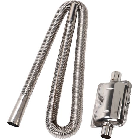 Tuyau d'échappement du chauffage d'air de stationnement avec silencieux tuyau de ventilation diesel en acier inoxydable pour réservoir de carburant, diamètre intérieur 2,5 cm, longueur 120 cm. (1/5)