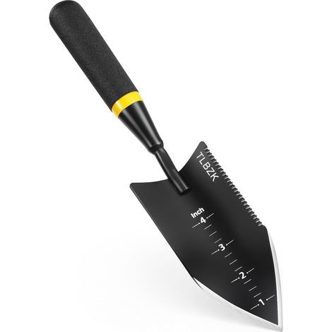 Bêche de jardin, acier inoxydable, pelle à main dentelée, creusage, désherbage et plantation précise sans effort (1/5)