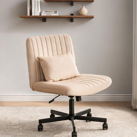 Chaise de bureau beige en tissu 21,5 x 25,2 x 33 cm (1/5)