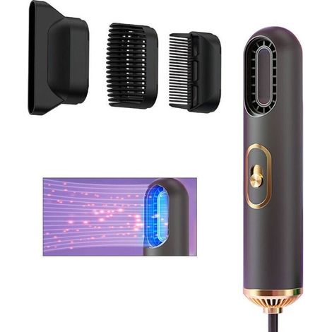 Sèche-cheveux, Négatif Ions sèche-cheveux avec Stylingdüsen et Diffusorr, 3 à 1,800 W,à plusieurs niveaux de réglage de la Température,gris