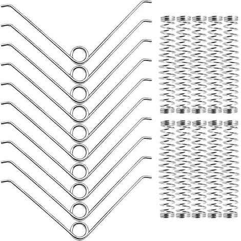 20 ressorts de rechange pour sécateur, ressorts de compression en forme de V, ressorts de ciseaux de taille-9.10X6.00X0.10CM-Silver (1/4)