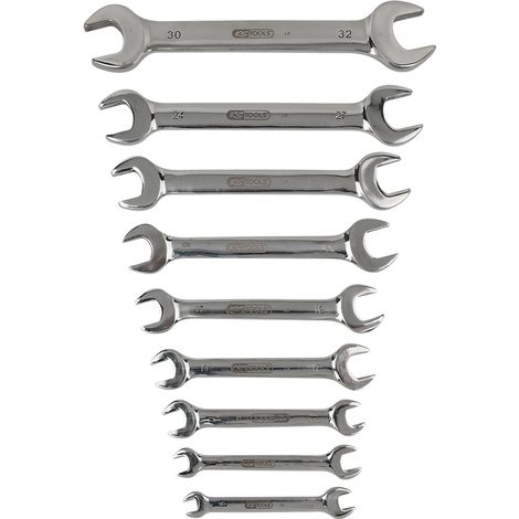 KS Tools EDELSTAHL Doppel-Maulschlüssel-Satz, 9-tlg, abgewinkelt