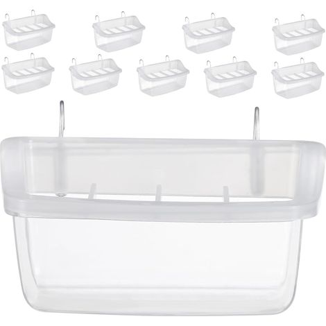 10pièces Mangeoire pour Oiseaux Intérieur Plateau Alimentaire pour Perroquets Bol pour Cage Distributeur De Nourriture Gamelle pour Perruches (1/4)