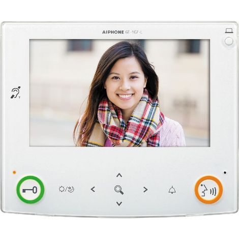 Aiphone – Moniteur couleur mains libres 7" – Vision grand angle 170° – Zoom 9 zones – Boucle magnétique – GT1C7L (1/3)