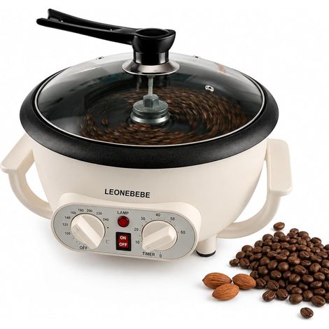 Torréfacteurs de café, Grille-pain électrique pour la maison, café en grain, cacahuète, noix de coco, châtaignes, grille-pain, température réglable, 750 g, capacité pour cafétéria, magasin/maison (1/5)