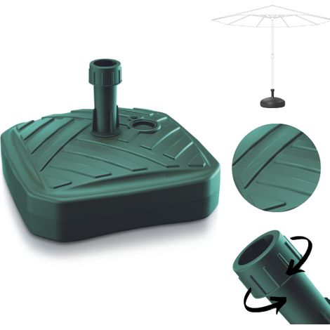 Pie de parasol cuadrado de polietileno ratán verde rellenable de 12L (1/5)