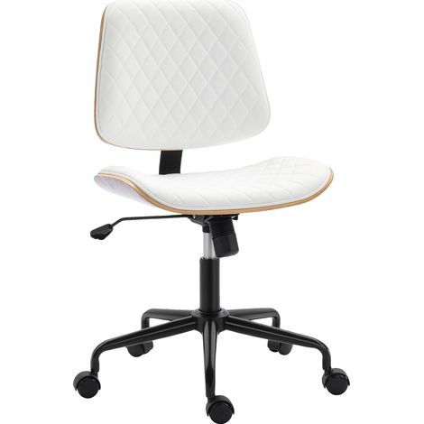 Chaise de bureau, design ergonomique, hauteur réglable, Blanc (1/5)