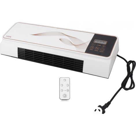 Chauffage électrique mural ABS PP mini ventilateur avec télécommande pour chambre salon salle de bain 220V prise AU (1/5)