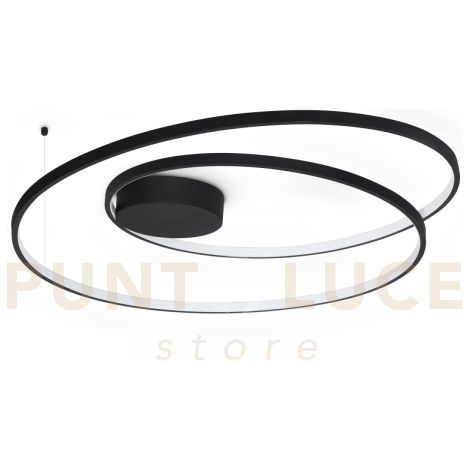 OZ LAMPADARIO A SOFFITTO LED SMD 52 W On-Off 6100 lm 3000 K D.80CM NERO