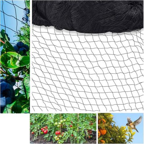 Grand filet anti-oiseaux 10 x 10 m – Noir, résistant aux déchirures – Pour arbres fruitiers et potagers (1/5)