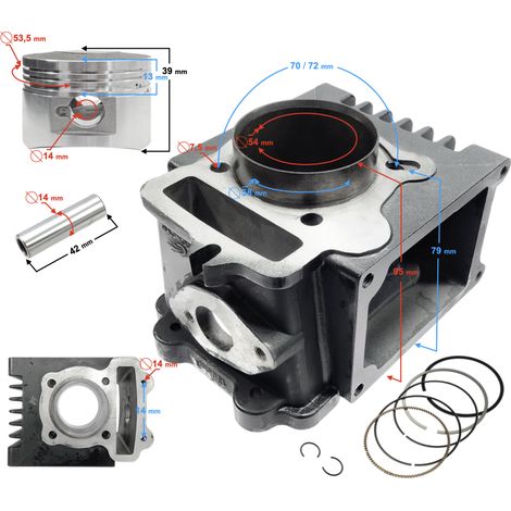Cilindro para ciclomotor 4T 130cc 154FMI refrigerado por líquido (1/4)